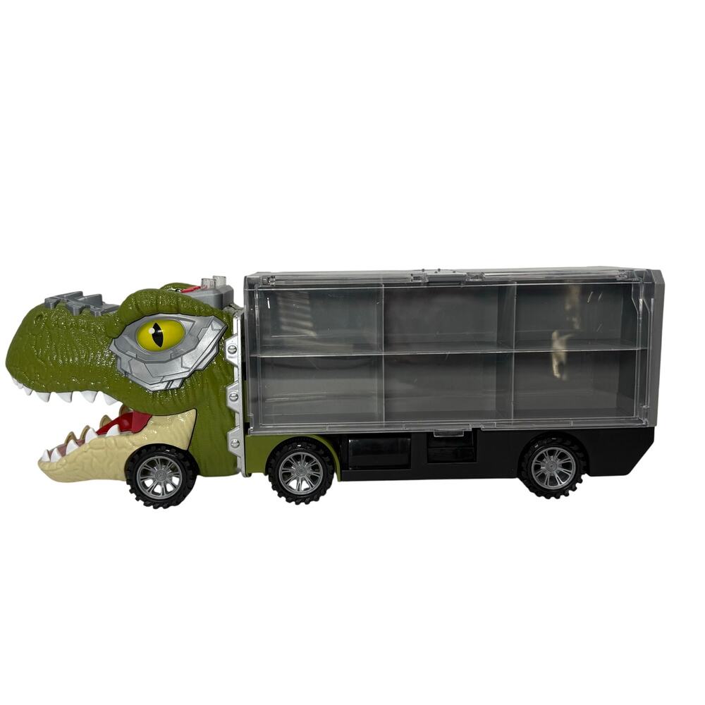 Dinosaur Car Carrier Truck Holds 12 Cars w/ Lights & 4 Sounds Toy Vehicle